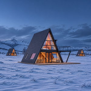 Luxuriöse Eisfeld-Lodge Modulare Villa Vorgefertigte Gastgewerbe-Entwicklung S990 Pro A-Frame Haus - Product Image 1