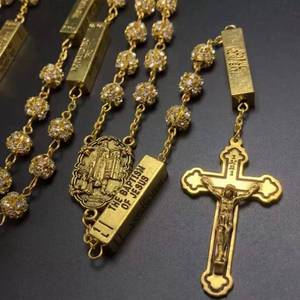 6*7mm di pineta rotonda rosario cattolico collana con cinque misteri antico argento Fatima centro e croce di gesì - Product Image 4