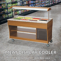 Réfrigérateur commercial Saladette à refroidissement par air, avec plan de travail à fentes pour sauces et congélateur pour fruits