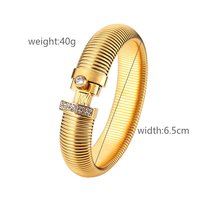 Brazalete de Diseño Geométrico de Acero Inoxidable de Lujo, Chapado en Oro, Resistente al Agua, con Cadena y Eslabones, Accesorios de Joyería para Compromiso