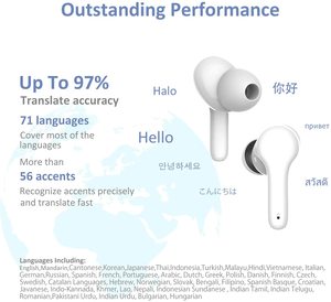 Kompak Earbuds olahraga penerjemah bahasa pintar Online terjemahkan instan 71 bahasa 56 Aksesori olahraga - Product Image 5