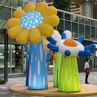 Décoration géante personnalisée scène fête fond décoration fleurs gonflables pour centre commercial