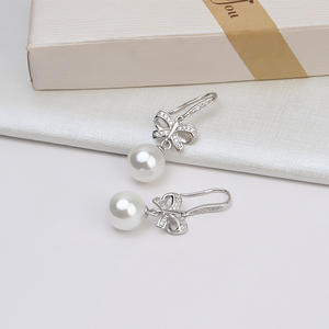 Boucles d'oreilles en argent Wenchi S925 avec 8-10 perles, accessoires DIY pour femmes Zhao Liying, épingles d'oreille 16069 Chine - Product Image 5