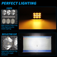 Projecteur LED 3 pouces 1428LM, faisceau combiné spot et large, DRL ambre, éclairage de travail tout-terrain, étanche IP68, 9V 36V, pour camion, VTT, UTV, SUV, 4x4