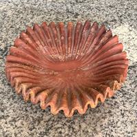 Bol à fruits en pierre de travertin avec flûtes, décoration moderne pour villa