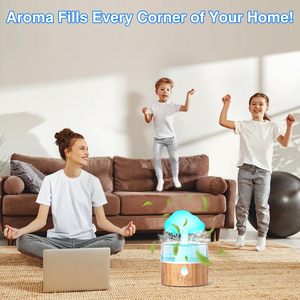 260ML Mushroom <strong>Cloud</strong> Desk Humidifier <strong>Rain</strong> Drop Raindrop Aromatherapy Essential Oil Diffuser 7 <strong>Night</strong> <strong>Light</strong> Colors for Household - Product Image 6