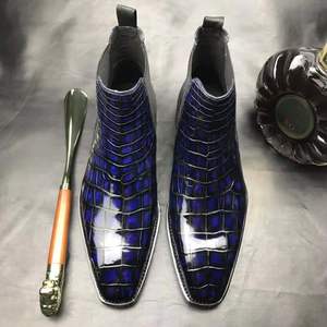 Bottes pour hommes tendance, grandes tailles, en cuir de crocodile véritable, bottes à la cheville, chaussures pour hommes, bottes <span class=keywords><strong>Chelsea</strong></span> personnalisées de haute qualité - Product Image 2