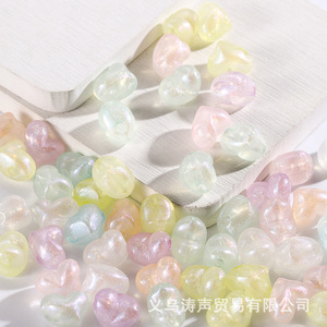 Cuentas acrílicas en forma de corazón de colores variados para hacer collares, suministros de joyería DIY de 10 mm - Product Image 1