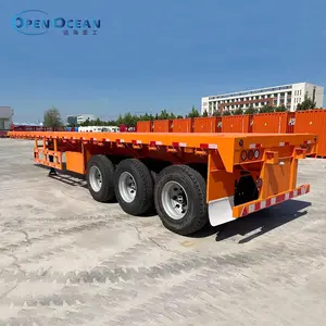 3 Axle Flatbed Semi-trailer 20 40FT Container Transport Trailer Cargo Truck Trailer