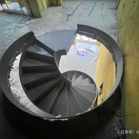Escalier en spirale industriel en acier, escalier métallique moderne robuste pour usine, entrepôt, mezzanine, plateforme, utilisation en extérieur