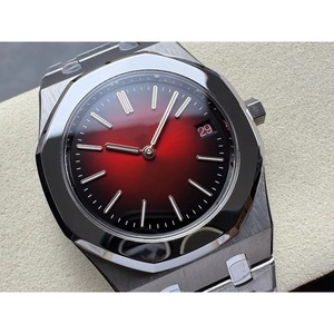 Reloj mecánico impermeable de súper calidad, 39 mm, movimiento de fábrica, titanio, rojo, 8.5 mm - Product Image 1