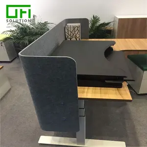 Ofisolution Tela de mesa em forma de U de poliéster ecológico moderna divisória acústica decorativa para escritório