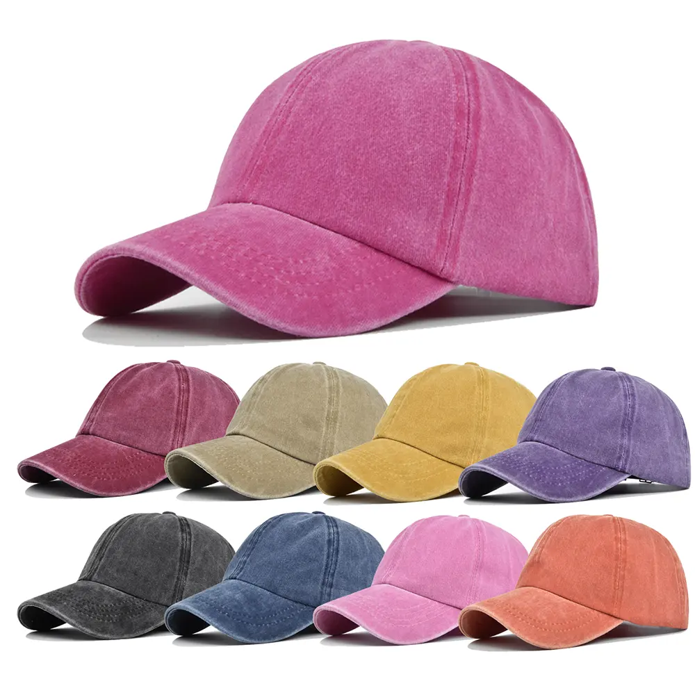 Hot Selling High Quality Solid Color Washed Cotton Children Baseball Hat Baby Sport Cap Kids Baseball Cap for Unisex