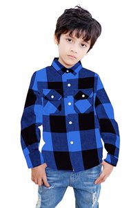 Vente chaude OEM ODM Chemises à carreaux en flanelle à manches longues pour enfants, vêtements décontractés en coton, chemise à manches longues pour garçon, personnalisation, chemises à carreaux - Product Image 4