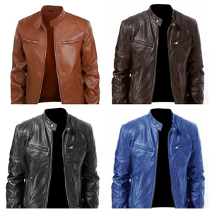 Giacca in Pelle di Lusso Reversibile per Moto, Stile Bomber <span class=keywords><strong>da</strong></span> <span class=keywords><strong>Neve</strong></span>, Casual e Sportiva per Uomo - Product Image 2