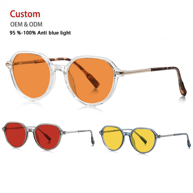 SKYWAY High-end Anti-blue Light Frame Yellow Lens Fashion Women Oval Frame Eyewear Men Good Sleep Protect Eye Glasses
