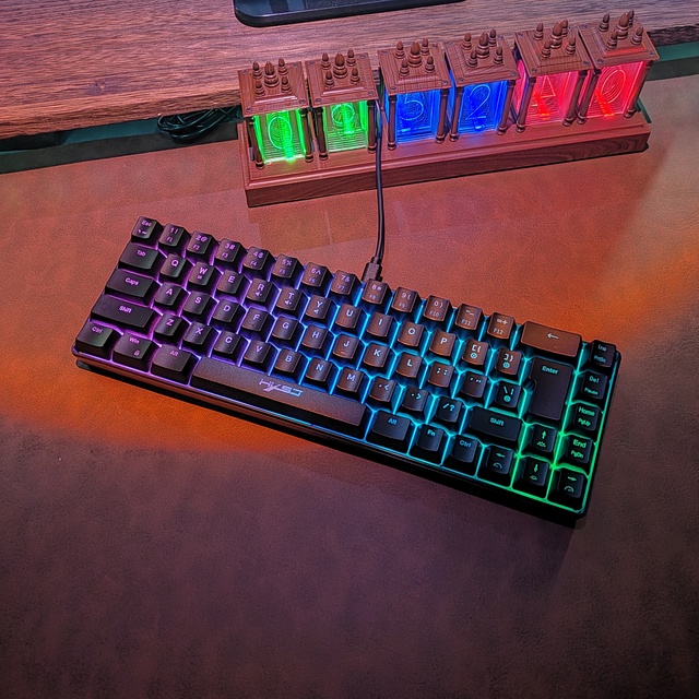 HXSJ V200 68-Key Wired Gaming Keyboard Durable Silent RGB Backlit ABS Two-Color Injection Type-C for Laptop New Product