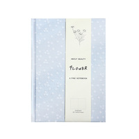 Carnet de notes A5 à couverture rigide en tissu à motif floral étoilé avec lignes horizontales - Journal personnalisé avec logo - Cadeau