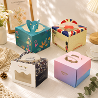 Cajas para Pasteles Modernas con Logotipo Personalizado, MOQ Bajo, Materiales Reciclados, Cajas Ranuradas Portátiles, Empaquetado de Panadería de Alta Calidad al por Mayor
