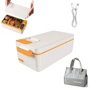 Boîte à lunch électrique rechargeable portable 1L en acier inoxydable, chauffe-aliments USB, bento chauffant pour le bureau et les voyages - Product Image 6