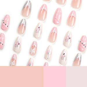 Vente en gros, meilleures ventes, dropshipping : Faux ongles à presser, 24 pièces, <span class=keywords><strong>nude</strong></span>, couvrance totale, transparents - Product Image 5