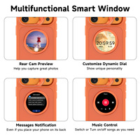 Coque électronique antichoc deux-en-un avec bords souples et dos rigide en acrylique, compatible avec l'iPhone 17 Pro Max, avec autocollant intelligent pour écran rond