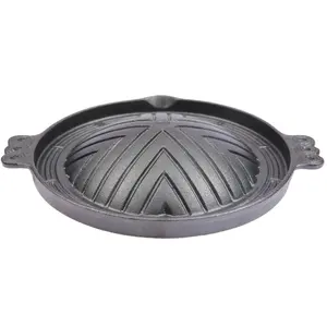 Grill rond en fonte antiadhésif pour BBQ, poêle, Mookata, fabriqué en thaïlande, vente en gros,