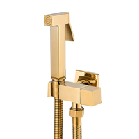 SANIPRO Ensemble douche, toilette et bidet hygiénique en cuivre pour salle de bain, avec pulvérisateur de bidet portatif à eau froide uniquement