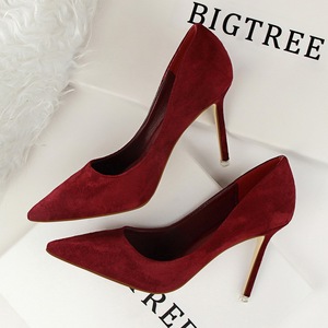 Big Size 42 43 Sepatu Wanita Sexy Fashion Suede Leather Dress Pumps Women Pencil Heels for Ladies <b>Shoes</b> - Product Image 6