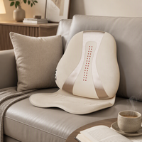 Coussin de chaise de bureau chauffant ergonomique avec correction de posture, massage, dossier réglable, lumières LED et minuterie automatique