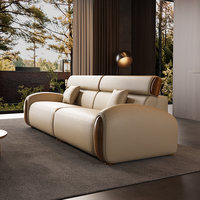 Hochwertiges Modernes Leder-Ecksofa Luxuriöses Premium-Rindsleder mit Massivholz Neue Größe für Apartment-Wohnzimmer