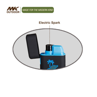 Briquet à gaz rechargeable de couleur personnalisée, briquet jetable fantaisie, boîte d'affichage en plastique moderne, coupe-vent marin
