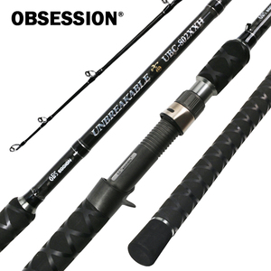 <span class=keywords><strong>Canne</strong></span> à pêche OBSESSION Snakehead Snapper 7 pieds, puissance XXH, carbone haute résistance, super dure, 2 sections, pour la pêche au grouper. - Product Image 1