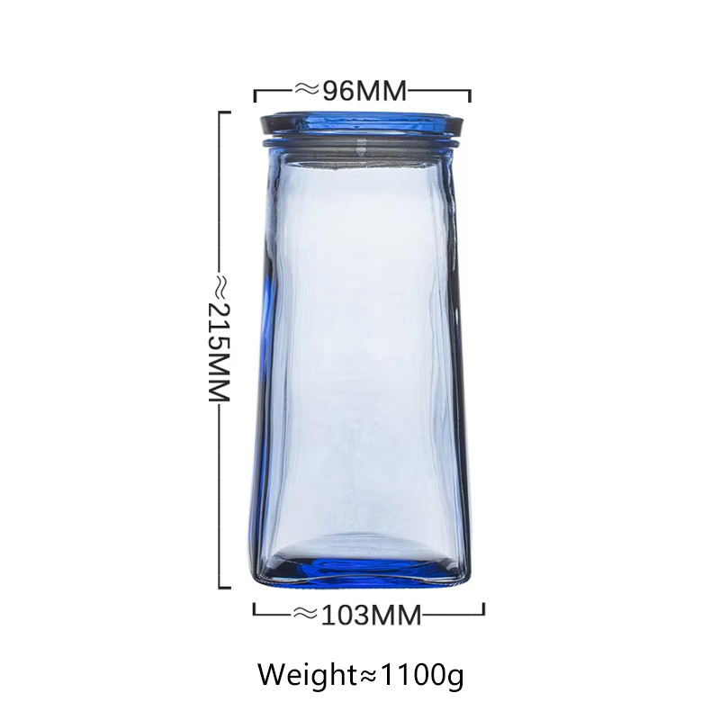 Botella de almacenamiento Bona 1300ml-azul joya