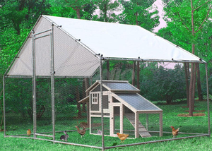 Cobertizo para pollos y patos, tubo galvanizado grueso para exteriores, grande, a prueba de lluvia y sol, jaulas para animales - Product Image 3