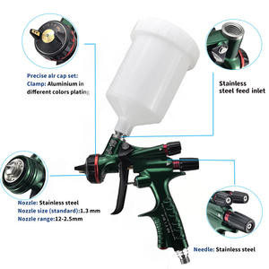 पेशेवर ग्रेड hvlp 1.3 मिमी मिश्र धातु मोटर वाहन स्प्रे बंदूक J-15 के लिए गुरुत्वाकर्षण फ़ीड नो-रिन्से कप - Product Image 4