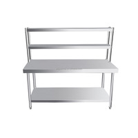 Entrega rápida Mesa de preparación de cocina de metal de acero inoxidable Mesa de trabajo de tubería redonda para bancos DE TRABAJO DE USO HOTELERO