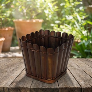 Handcrafted Wooden Bamboo Storage <b>Basket</b> <b>Square</b> Tabletop Sundries Organizer Bin for Living Room from Vietnam - Product Image 1