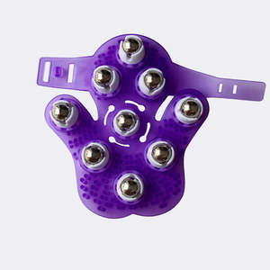 Ручной массажер для снятия боли в мышцах спины, шеи, суставов, стоп, плеч, ног, в форме ладони, массажная перчатка-роллер с шариком, материал ПВХ - Product Image 1