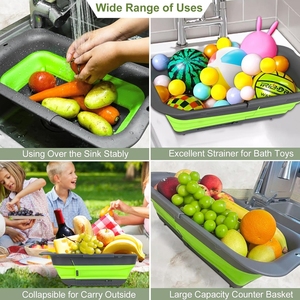Colador de Fregadero de Cocina Expandible y <span class=keywords><strong>Plegable</strong></span> de TPR+PP, Libre de BPA, de Grado Alimenticio, Colador Grande <span class=keywords><strong>Plegable</strong></span> 4 en 1 con Función <span class=keywords><strong>Multiusos</strong></span> - Product Image 5