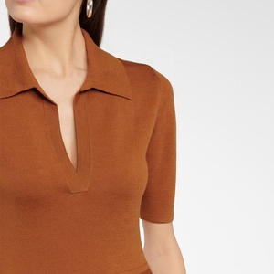 Robe mi-longue en laine pour femmes, vêtements européens personnalisés, tricot, basique, décontracté, hiver, automne - Product Image 5