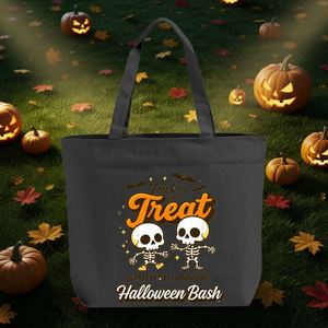 Wholesale Custom Eco- Friendly Halloween Themed Souvenir Party Favors <b>Bag</b> Zipper <b>Large</b> <b>Canvas</b> Tote <b>Bag</b> Grocery <b>Bag</b> - Product Image 1