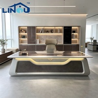 Bureau de direction ergonomique électrique réglable haut de gamme, style minimaliste moderne, avec chaise assortie de qualité supérieure en bois de classe E0, fabrication chinoise