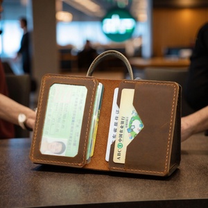 Vintage Handmade Genuine Leather <b>Slim</b> Wallet for Men Minimalist Personalized Front Pocket Credit <b>Card</b> <b>Holder</b> Portable Gift - Product Image 5