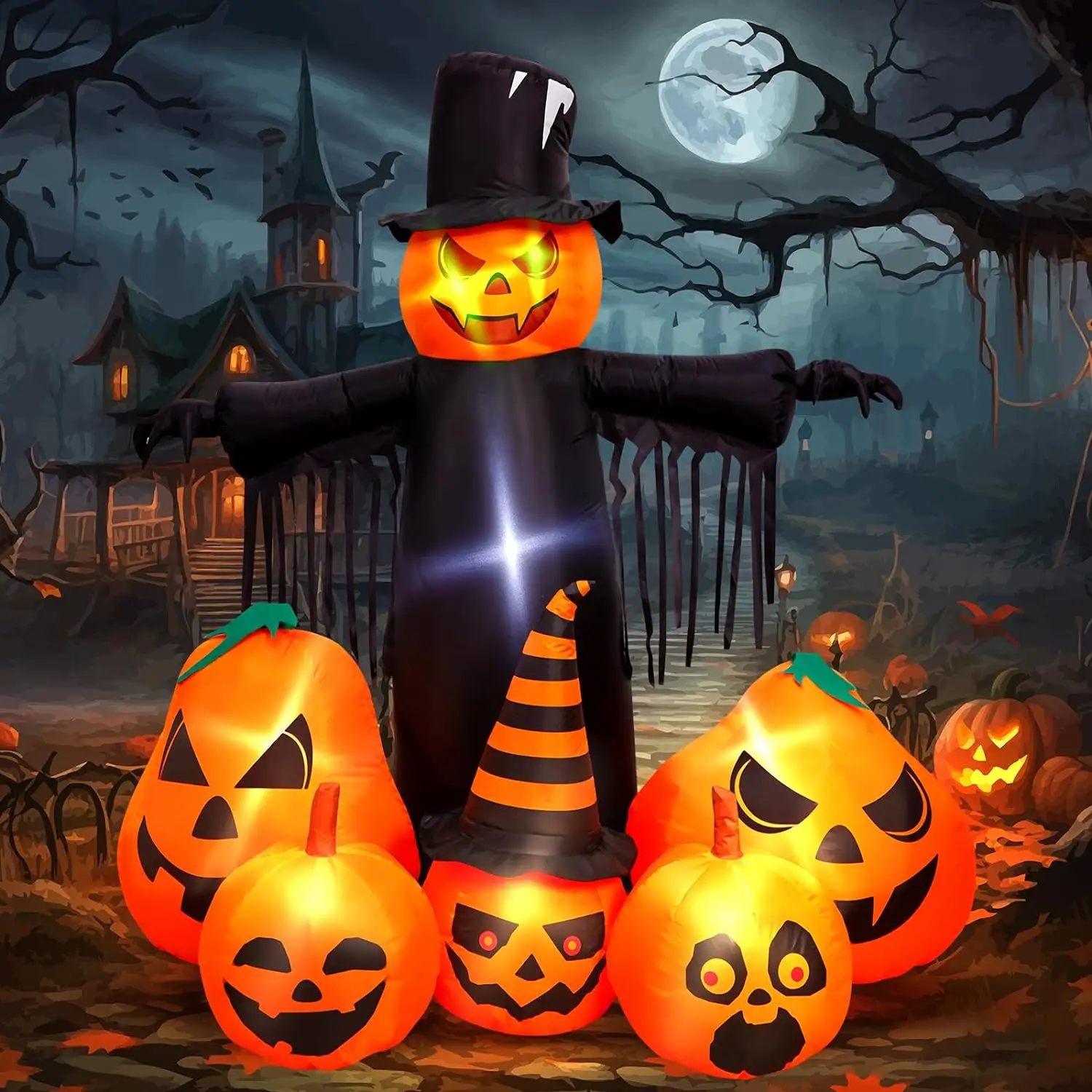 8.4FT Halloween Decorations Inflatable pumpkin with LED built-in inflatable outdoor patio decorations for Halloween