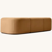Canapé d'angle Chesterfield moderne en cuir véritable, multifonctionnel, pour salon, 3 places, accoudoirs incurvés, taille Queen, 115 cm de large
