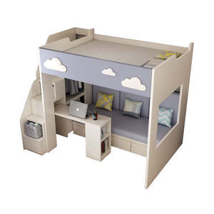 Durevole salvaspazio doppio <span class=keywords><strong>letto</strong></span> a castello Multi-funzionale Loft per la camera da <span class=keywords><strong>letto</strong></span> delle ragazze mobili in legno massiccio - Product Image 1