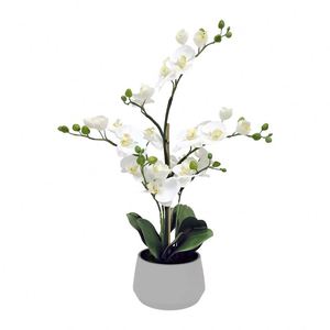 Orquídea Artificial de Alta Simulación Oh Arts, Bonsái de Orquídea Phalaenopsis Blanca Artificial para Decoración de Hoteles y Hogares - Product Image 1