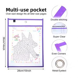 Custom Price Clear <b>Plastic</b> Reusable Dry Erase <b>Pockets</b> Black Sheets for Classroom Use Teacher Supplies Office & School Supplies - Product Image 2