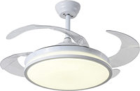 Ventilateur de plafond invisible à prix abordable avec caméra espion intégrée, lumière et télécommande, en plastique LED sans pales